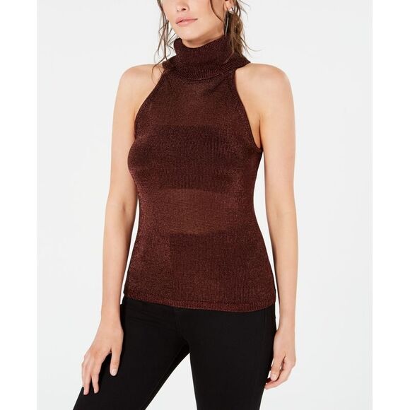 Guess Women's Lurex Halter Top Brown Size Small - Picture 1 of 4